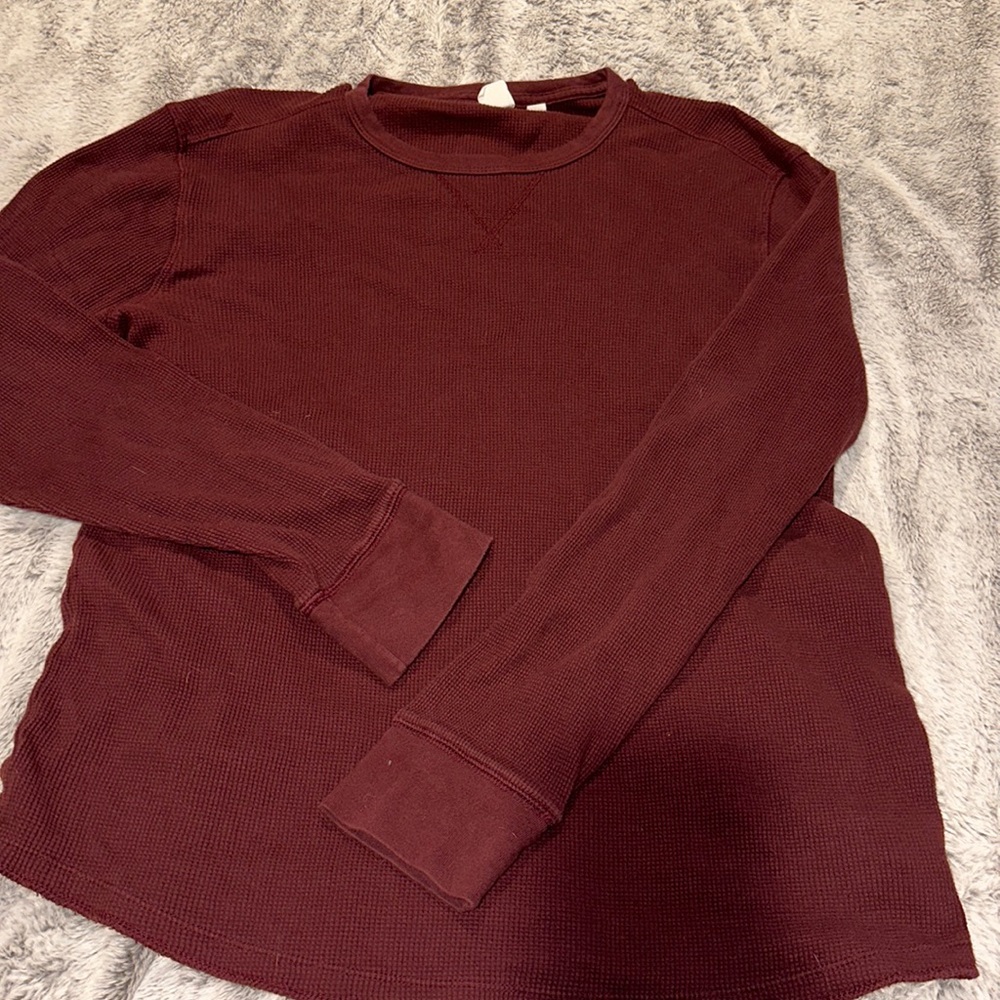 large maroon waffle sweater